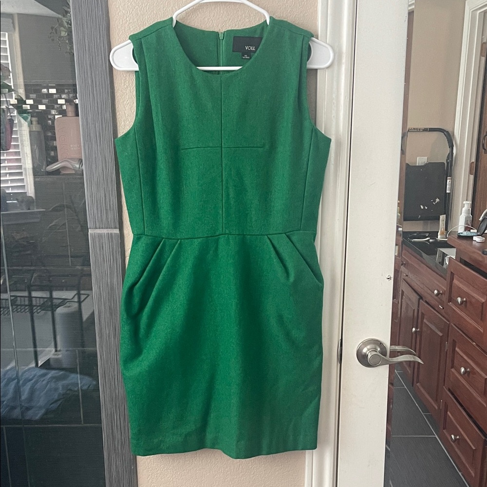 Voll Style Vibrant Green Mini Dress with Pockets!